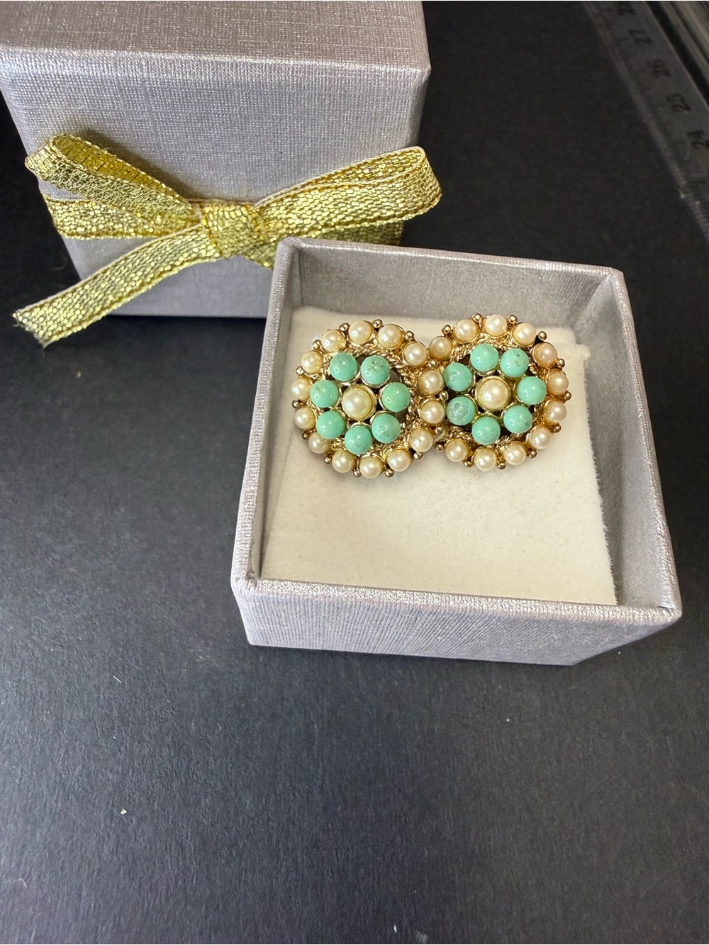 New Pearl and Turquoise Earrings